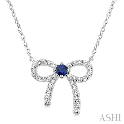 Bow Petite Gemstone Diamond Fashion Pendant