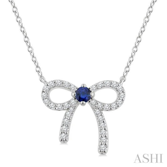 Bow Petite Gemstone Diamond Fashion Pendant