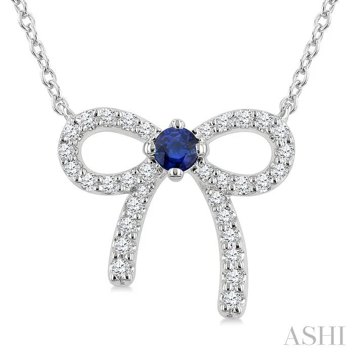 Bow Petite Gemstone Diamond Fashion Pendant