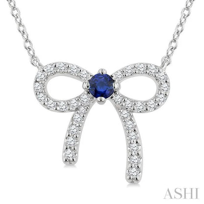 Bow Petite Gemstone Diamond Fashion Pendant