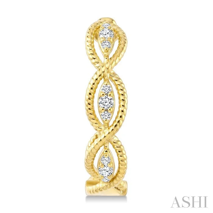 Swirl Petite Diamond Fashion Huggie Earrings