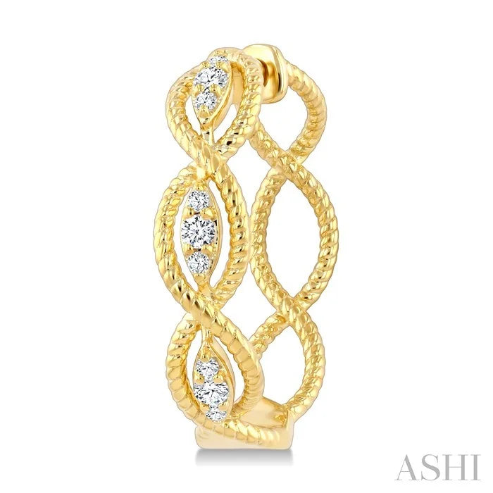 Swirl Petite Diamond Fashion Huggie Earrings