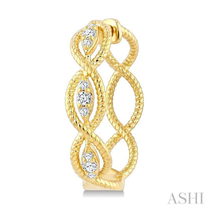 Swirl Petite Diamond Fashion Huggie Earrings