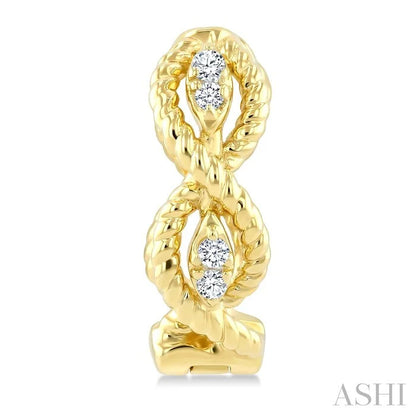 Swirl Petite Diamond Fashion Huggie Earrings