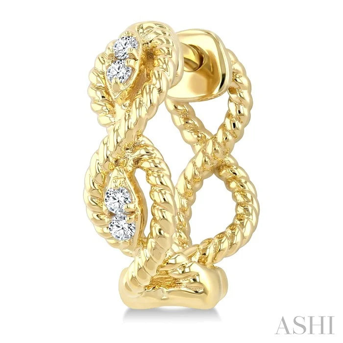 Swirl Petite Diamond Fashion Huggie Earrings