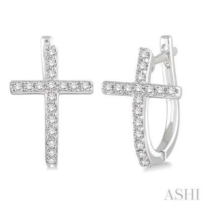 Cross Diamond Huggie Fashion Earrings