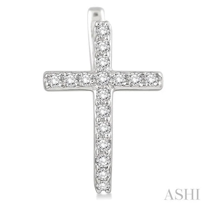 Cross Diamond Huggie Fashion Earrings