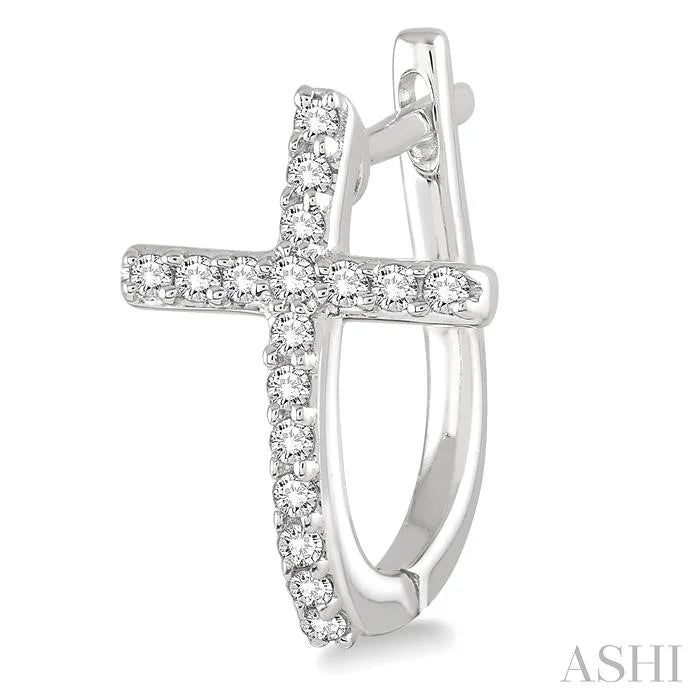 Cross Diamond Huggie Fashion Earrings