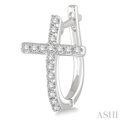 Cross Diamond Huggie Fashion Earrings