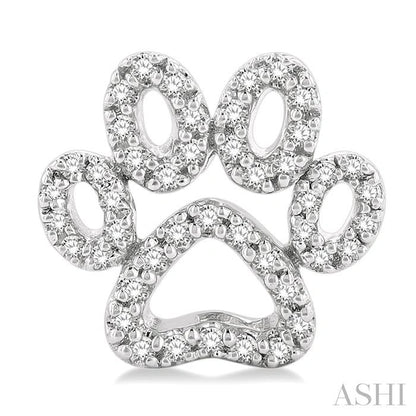Dog Paw Petite Diamond Fashion Earrings