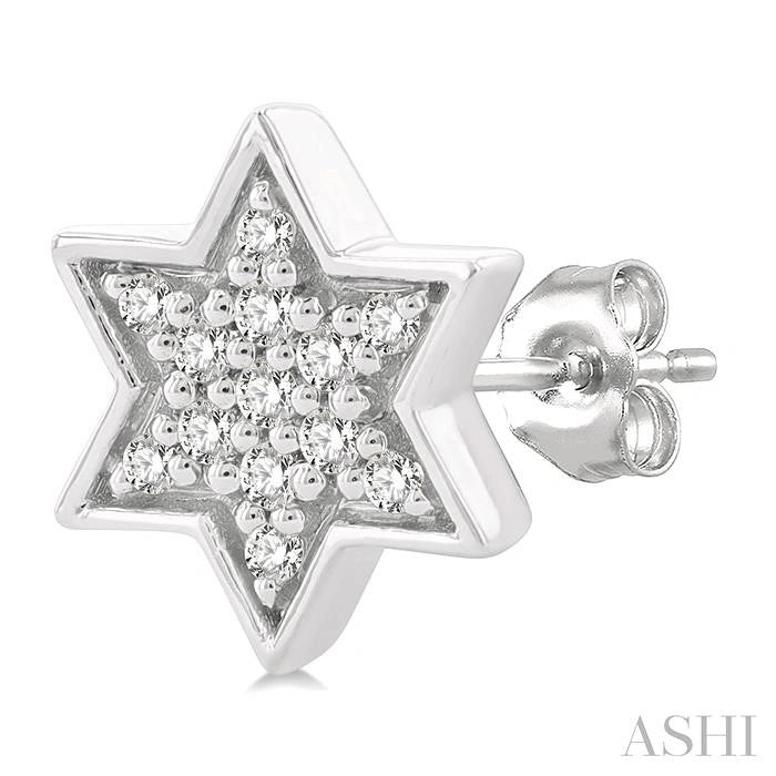 Star Of David Petite Diamond Fashion Earrings