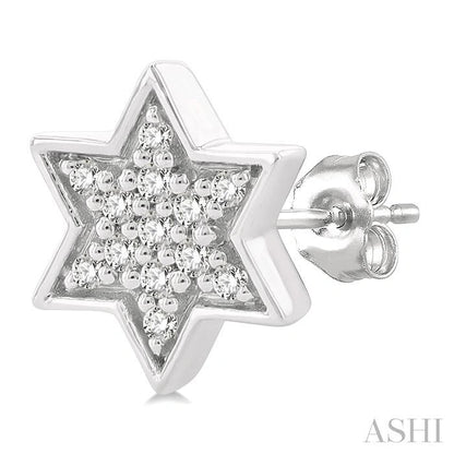 Star Of David Petite Diamond Fashion Earrings