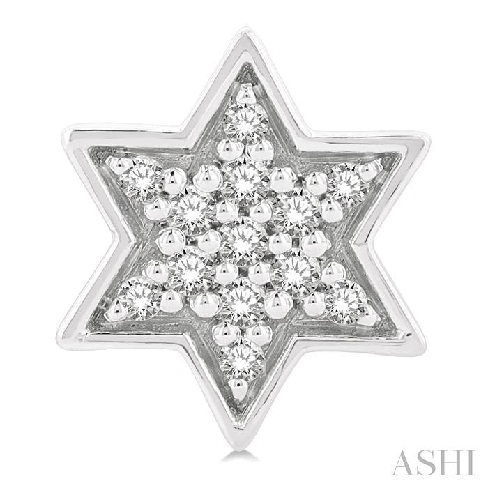 Star Of David Petite Diamond Fashion Earrings