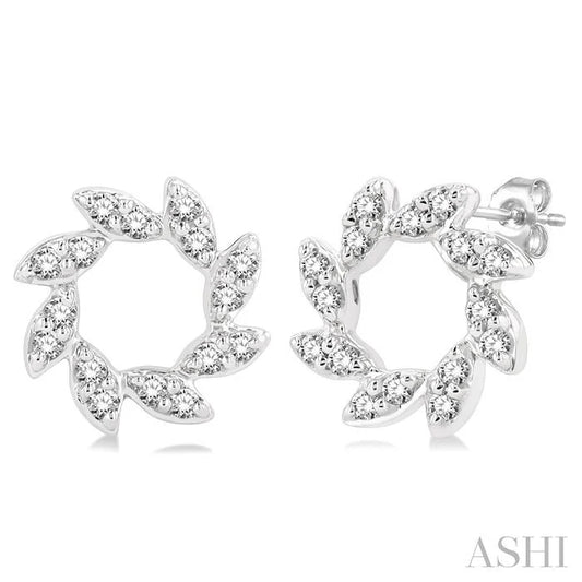 Flower Petite Diamond Fashion Earrings