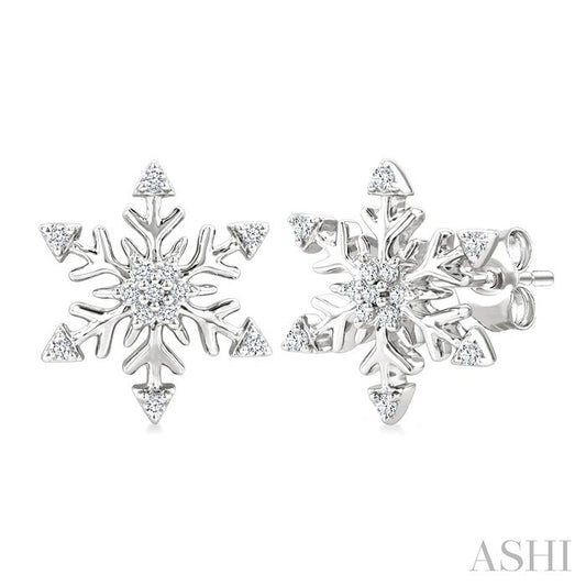 Snowflake Petite Diamond Fashion Earrings