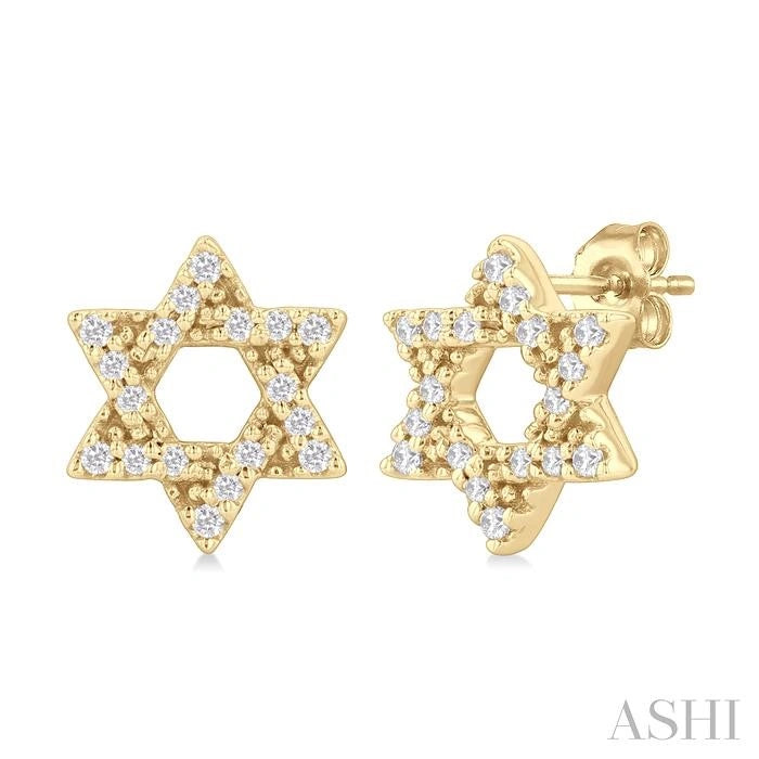 Star Of David Petite Diamond Fashion Earrings
