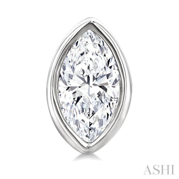 Marquise Shape Bezel Set Petite Diamond Fashion Earrings