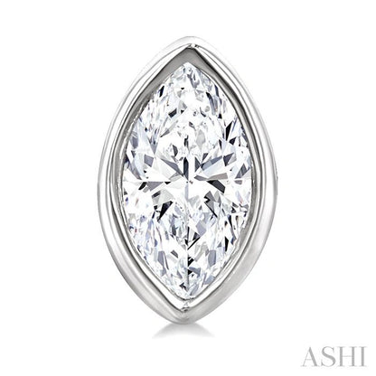Marquise Shape Bezel Set Petite Diamond Fashion Earrings