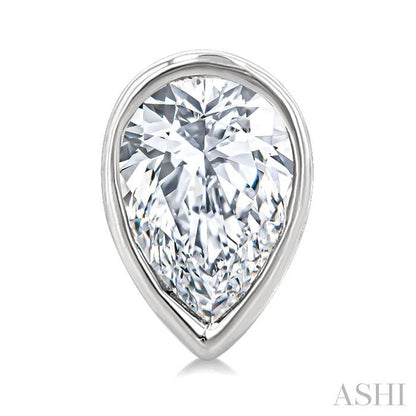 Pear Shape Bezel Set Petite Diamond Stud Earrings