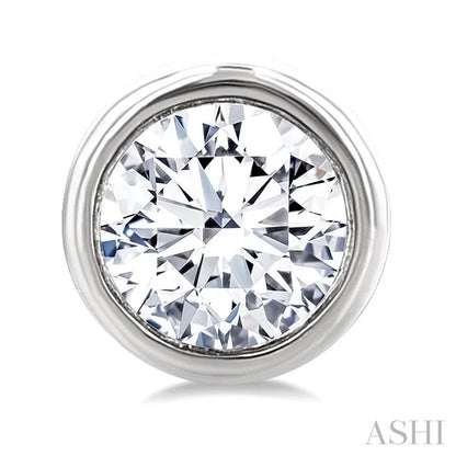 Round Shape Bezel Set Petite Diamond Fashion Earrings