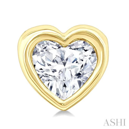 Heart Shape Bezel Set Petite Diamond Fashion Earrings