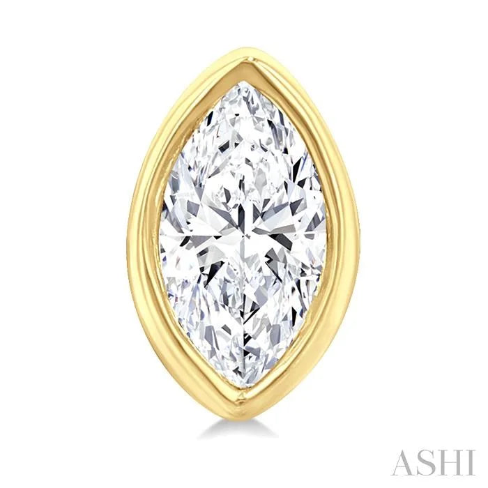 Marquise Shape Bezel Set Petite Diamond Fashion Earrings