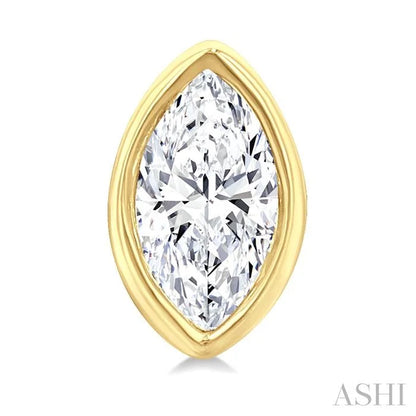Marquise Shape Bezel Set Petite Diamond Fashion Earrings