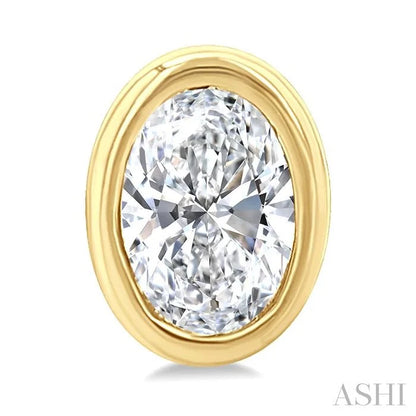 Oval Shape Bezel Set Petite Diamond Fashion Earrings