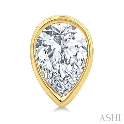Pear Shape Bezel Set Petite Diamond Stud Earrings