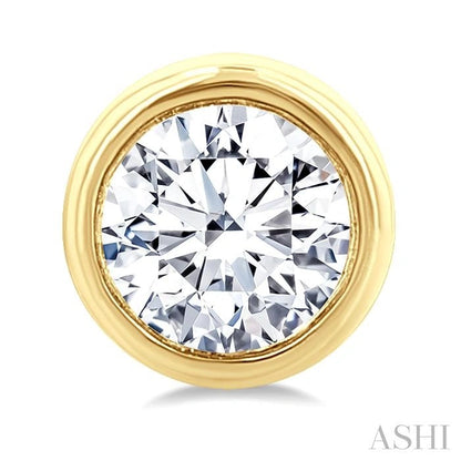 Round Shape Bezel Set Petite Diamond Fashion Earrings