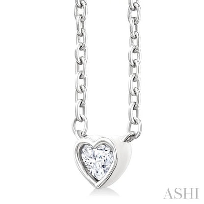 Heart Shape Bezel Set Petite Diamond Fashion Pendant