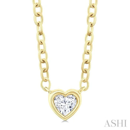 Heart Shape Bezel Set Petite Diamond Fashion Pendant