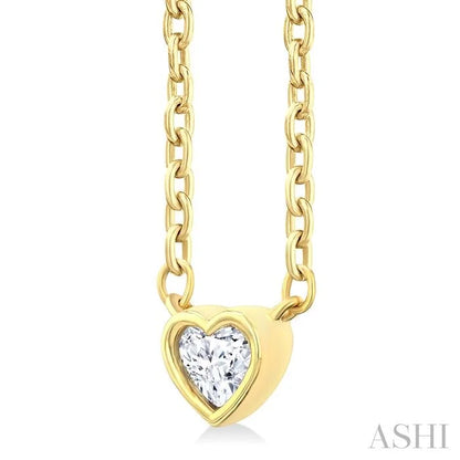 Heart Shape Bezel Set Petite Diamond Fashion Pendant