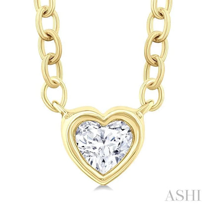 Heart Shape Bezel Set Petite Diamond Fashion Pendant