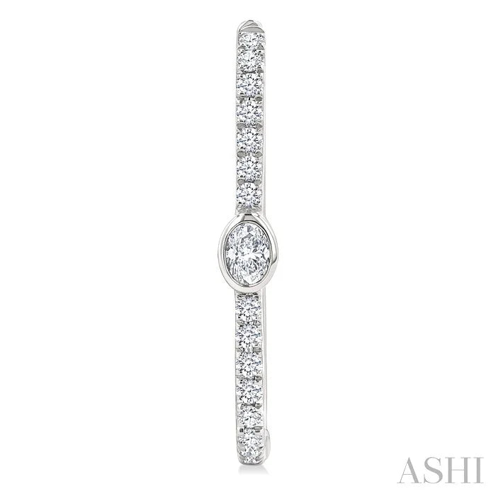 Oval Shape Diamond Fashion Hoop Earrings