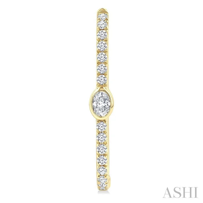 Oval Shape Diamond Fashion Hoop Earrings