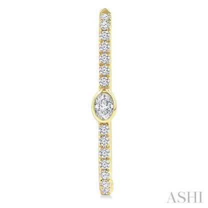 Oval Shape Diamond Fashion Hoop Earrings