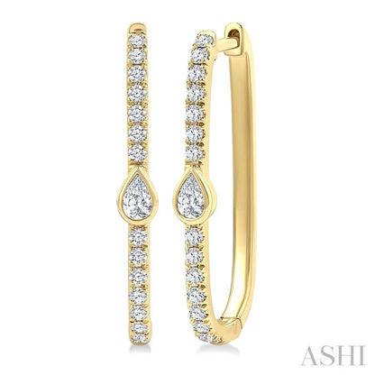 Pear Shape Diamond Fashion Hoop Earrings