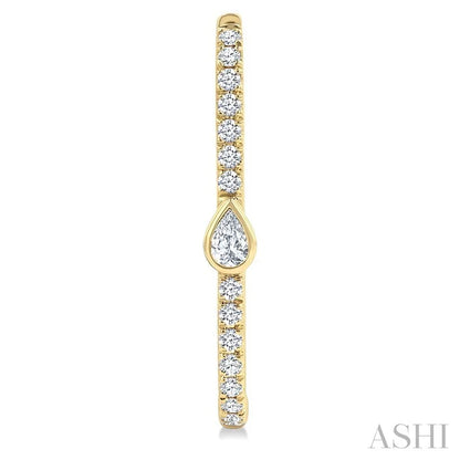 Pear Shape Diamond Fashion Hoop Earrings
