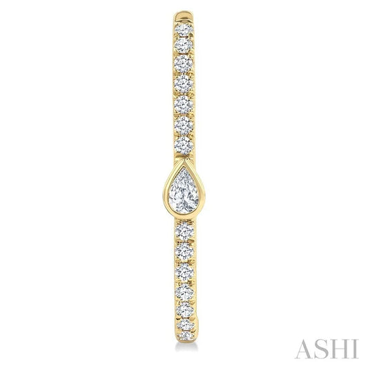 Pear Shape Diamond Fashion Hoop Earrings