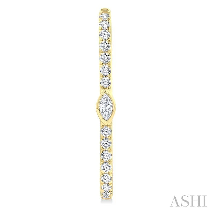 Marquise Shape Diamond Fashion Hoop Earrings