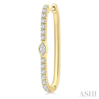 Marquise Shape Diamond Fashion Hoop Earrings