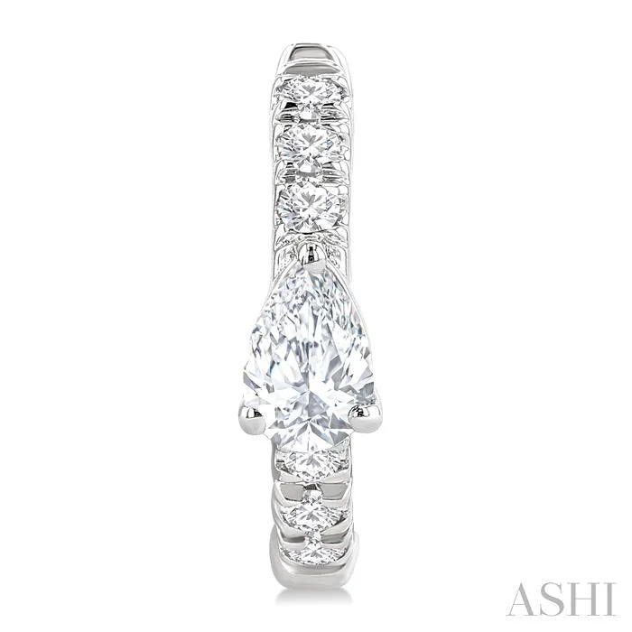 Pear Shape Petite Diamond Fashion Huggie Earrings