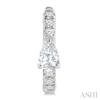 Pear Shape Petite Diamond Fashion Huggie Earrings
