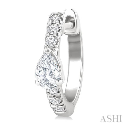 Pear Shape Petite Diamond Fashion Huggie Earrings