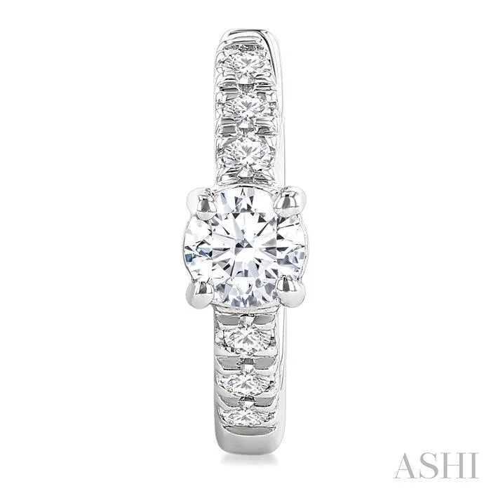 Round Shape Petite Diamond Fashion Huggie Earrings