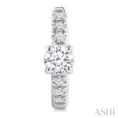 Round Shape Petite Diamond Fashion Huggie Earrings