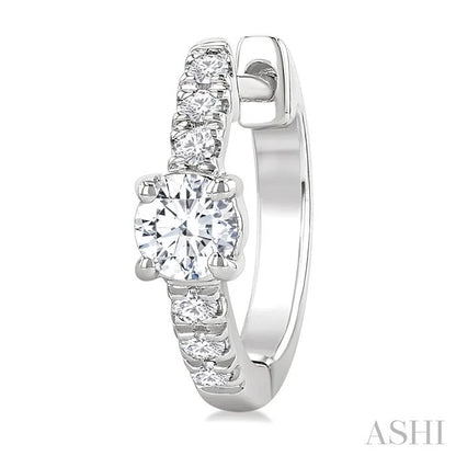 Round Shape Petite Diamond Fashion Huggie Earrings