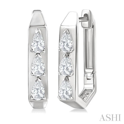 Pear Shape Diamond Hoop Earrings