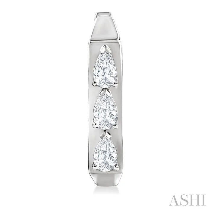 Pear Shape Diamond Hoop Earrings